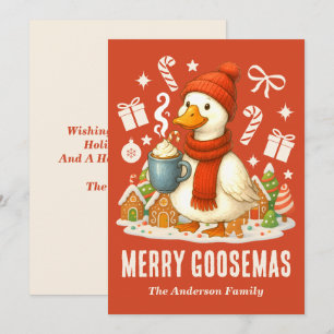 Cartes Pour Fêtes Annuelles Cosy Hot Cocoy Goose Noël