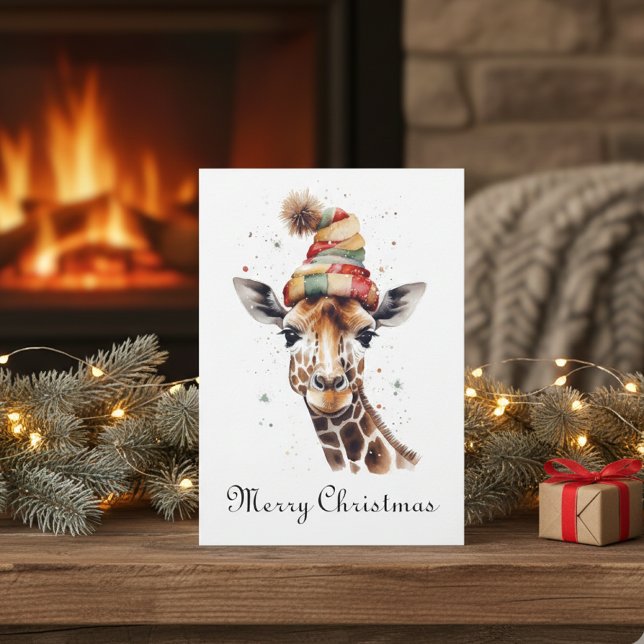 Cartes Pour Fêtes Annuelles Cosy Safari Noël, personnalisé (Créateur téléchargé)