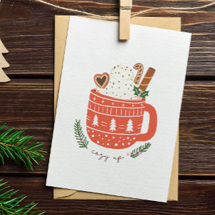 Cartes Pour Fêtes Annuelles Cosy Up Hot Cocacao Mug Noël