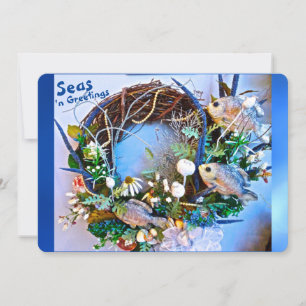 Cartes Pour Fêtes Annuelles Côtier Tropical Poissons Mer n Salutations Noël