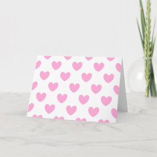 Cartes Pour Fêtes Annuelles Coton Candy Pink coeurs sur blanc