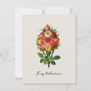 Cartes Pour Fêtes Annuelles Cottagecore Bouquet Vintage Valentine's
