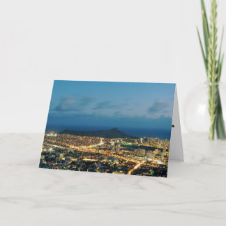 Cartes Pour Fêtes Annuelles Coucher de soleil de Waikiki