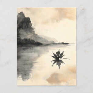 Cartes Pour Fêtes Annuelles Coucher de soleil minimaliste Automne calme automn