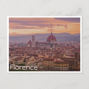 Cartes Pour Fêtes Annuelles Coucher de soleil sur Florence, Italie