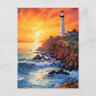 Cartes Pour Fêtes Annuelles Coucher de soleil sur la côte californienne