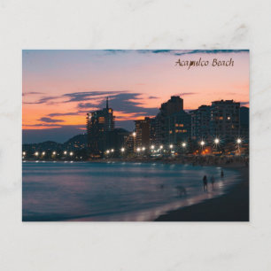 Cartes Pour Fêtes Annuelles Coucher de soleil sur la plage d'Acapulco