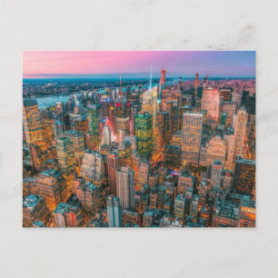 Cartes Pour Fêtes Annuelles Coucher de soleil sur la skyline de New York   Cré
