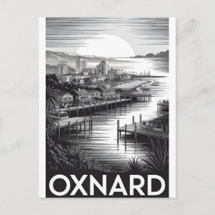Cartes Pour Fêtes Annuelles Coucher de soleil sur Oxnard Californie Gravure su