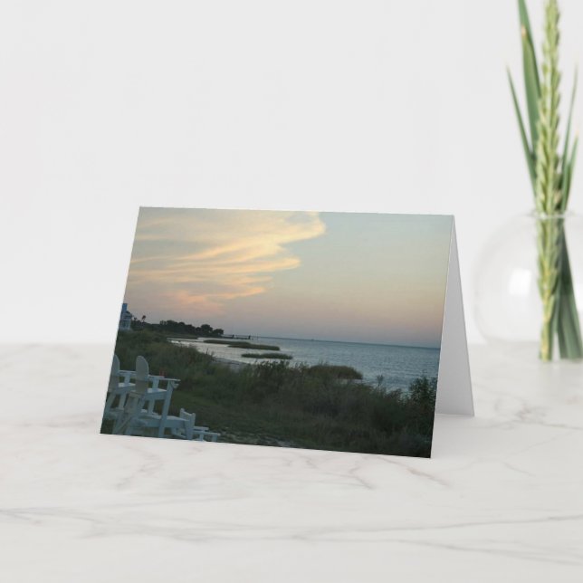 Cartes Pour Fêtes Annuelles Coucher du soleil de baie de chesapeake (Devant)