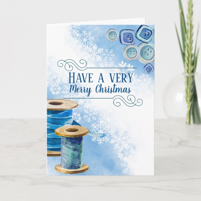 Cartes Pour Fêtes Annuelles Coudre couture cadeaux faits maison boutons de fil (Devant)