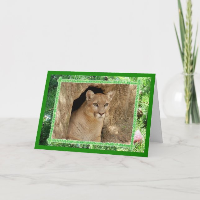 Cartes Pour Fêtes Annuelles Cougar Christmas Greeting Card (Devant)