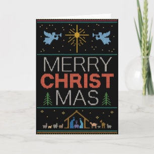 Cartes Pour Fêtes Annuelles Couleur Knished Christian Joyeux Noël Religieux