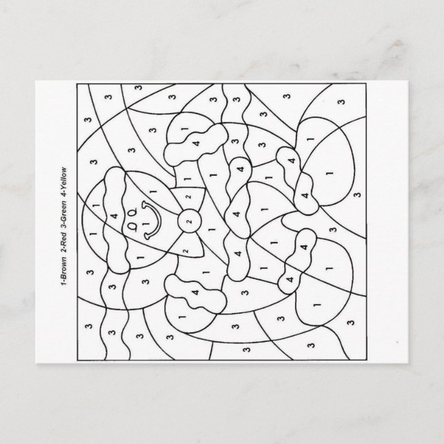 Cartes Pour Fêtes Annuelles Couleur par numéro (Devant)