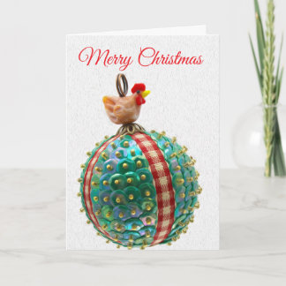 Cartes Pour Fêtes Annuelles Country Chicken Christmas Card
