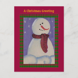Cartes Pour Fêtes Annuelles Country Folk Snowman Holiday