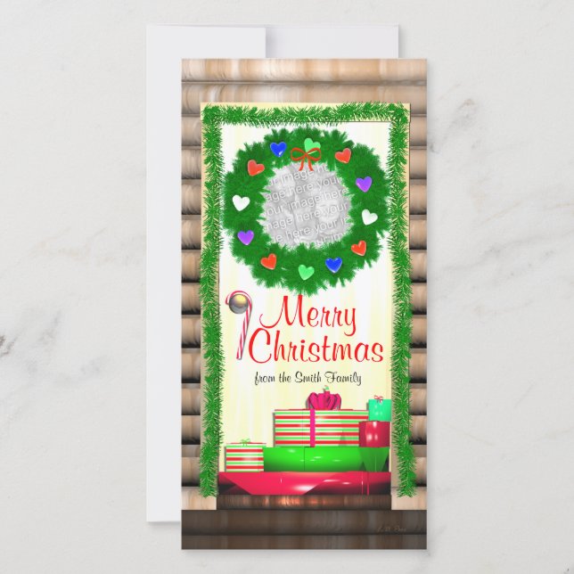 Cartes Pour Fêtes Annuelles Country Joyeux Noël Porte (Devant)