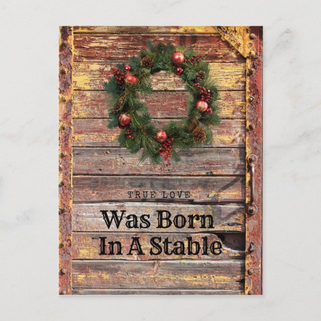 Cartes Pour Fêtes Annuelles Country Rustic Wood Christmas Card Thème chrétien (Devant)