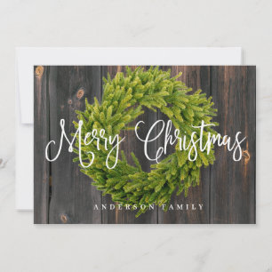 Cartes Pour Fêtes Annuelles Country Rustic Wood Joyeux voeux de Noël