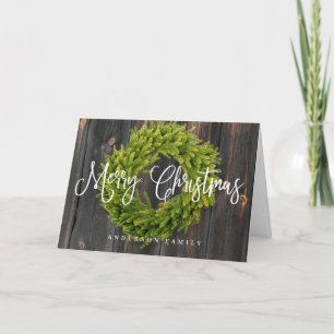 Cartes Pour Fêtes Annuelles Country Rustic Wood Joyeux voeux de Noël