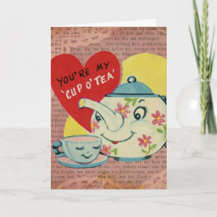 Cartes Pour Fêtes Annuelles Coupe de la Saint-Valentin Vintage de thé