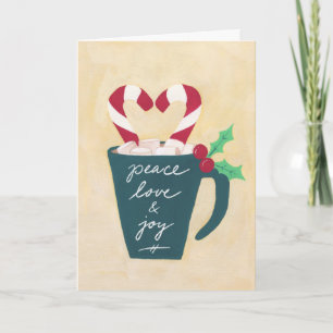 Cartes Pour Fêtes Annuelles Coupe de Paix, Amour et Joie