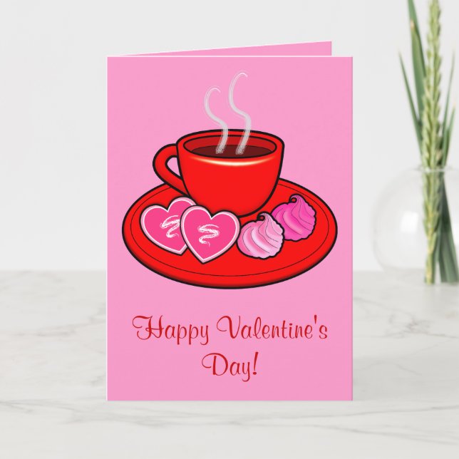 Cartes Pour Fêtes Annuelles Coupe de Thé Valentine (Devant)