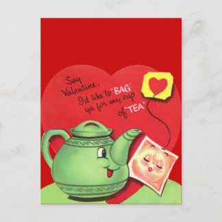 Cartes Pour Fêtes Annuelles Coupe Retro de Thé Valentine