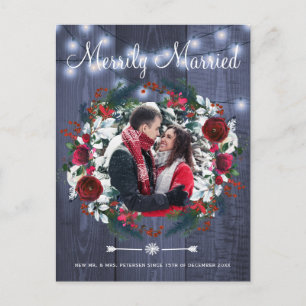 Cartes Pour Fêtes Annuelles Couple Christmas Red Floral photos Mariage
