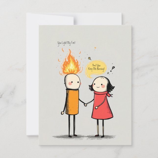 Cartes Pour Fêtes Annuelles Couple d'allumettes (Devant)