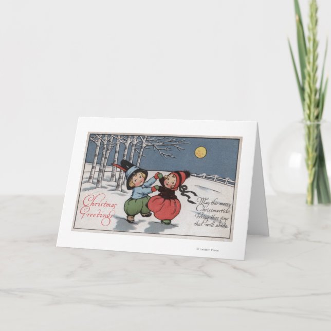 Cartes Pour Fêtes Annuelles Couple Dancing in Moonlight (Devant)