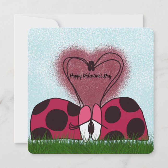 Cartes Pour Fêtes Annuelles Couple de Ladybug mignon (Devant)
