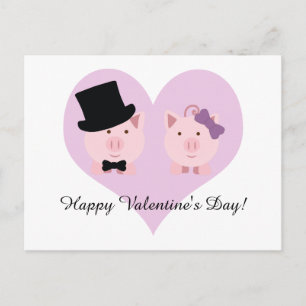 Cartes Pour Fêtes Annuelles Couple de porc mignon Heureuse Sainte-Valentin