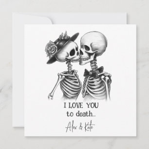Cartes Pour Fêtes Annuelles Couple de squelettes