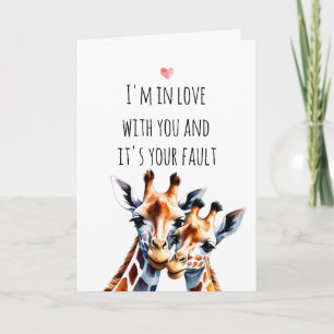 Cartes Pour Fêtes Annuelles Couple Giraffe mignonne Je suis amoureux de toi