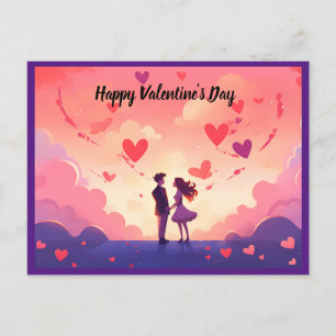 Cartes Pour Fêtes Annuelles Couple Heureuse Sainte-Valentin
