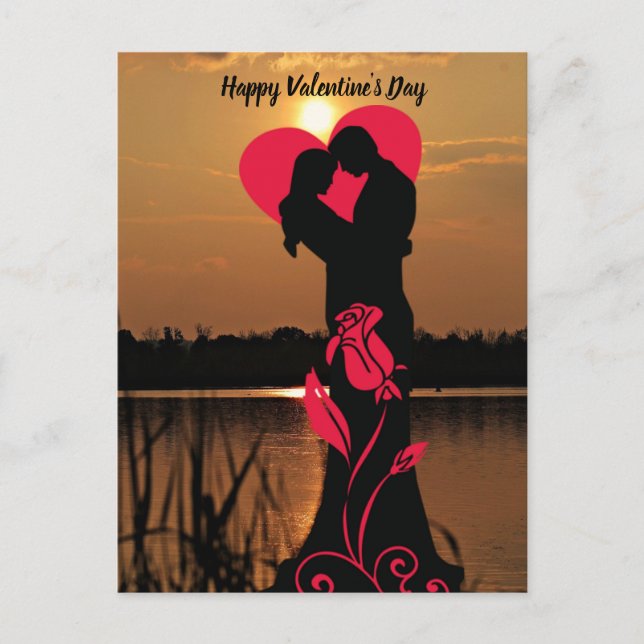 Cartes Pour Fêtes Annuelles Couple Heureuse Sainte-Valentin (Devant)