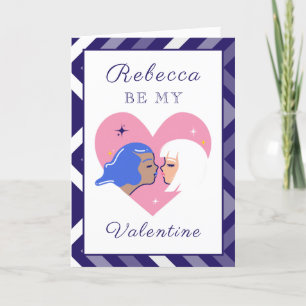 Cartes Pour Fêtes Annuelles Couple lesbien moderne LGBTQ Saint Valentin mignon