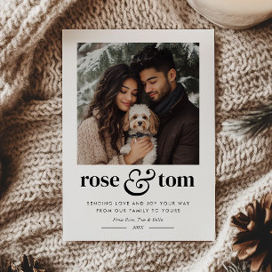 Cartes Pour Fêtes Annuelles Couple Pet Holiday Heart Photo