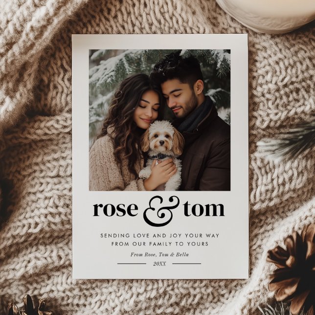 Cartes Pour Fêtes Annuelles Couple Pet Holiday Heart Photo (Créateur téléchargé)