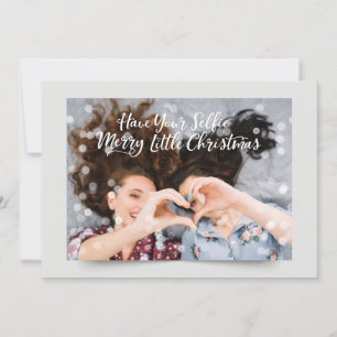 Cartes Pour Fêtes Annuelles Couple Photo Fairy Lights   Salutation de vacances