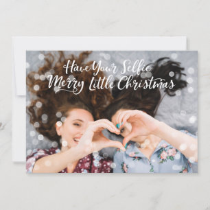 Cartes Pour Fêtes Annuelles Couple Photo Fairy Lights   Salutation de vacances