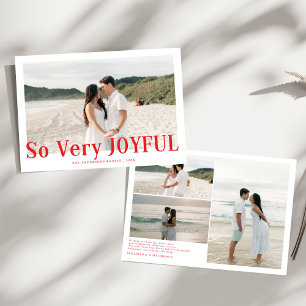 Cartes Pour Fêtes Annuelles Couples de Noël modernes si joyeux Rouge