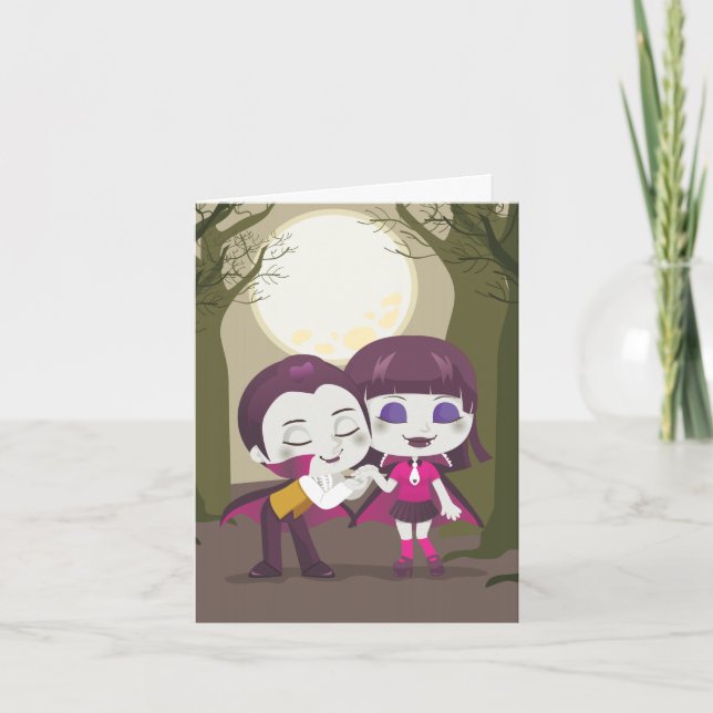 Cartes Pour Fêtes Annuelles Couples de vampire (Devant)