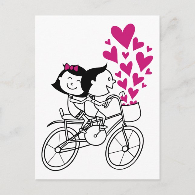 Cartes Pour Fêtes Annuelles Couples romantiques mignons de jour de Valentines (Devant)