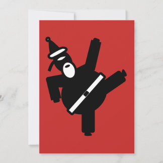 Cartes Pour Fêtes Annuelles Coups de pied de Père Noël Ninja