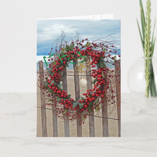 Cartes Pour Fêtes Annuelles Courbe de Noël tropicale (Devant)
