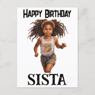 Cartes Pour Fêtes Annuelles Coureur sista black girl magie melanin runner