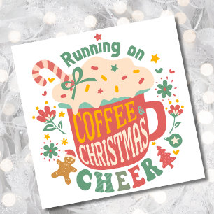 Cartes Pour Fêtes Annuelles Courir sur le café rétro de Noël