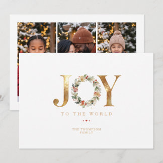Cartes Pour Fêtes Annuelles Couronne botanique dorée Noël Photo TMF26